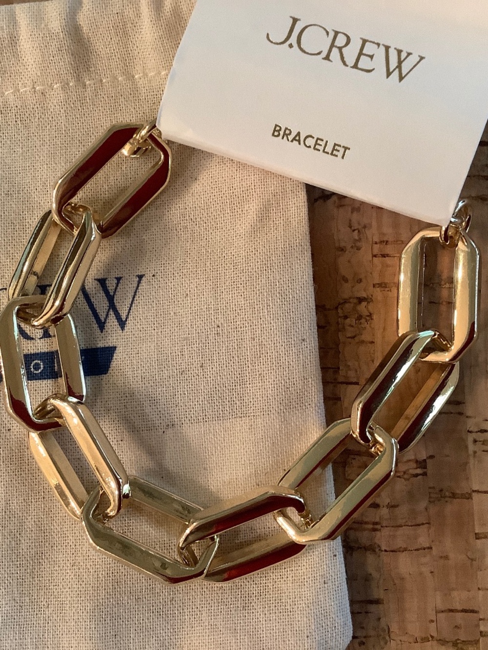 J Crew Gold Rectangular Link Bracelet